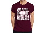 Chi Stira Troppo Si Becca Il Sarcasmo Detto Sarcastico Regalo T-Shirt Da Uomo, Borgogna, S