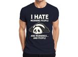 Odio Le Persone Mattutine E Il Panda Mattutino Stanco Regalo Caffè T-Shirt Da Uomo, Navy, 3XL