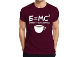 Teoria Della Relatività Formula Del Caffè Nerd Fisica Dire Mattina Caffè Albert Einstein Maglietta Da Uomo, Borgogna, L