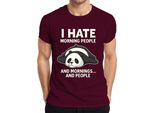 Odio Le Persone Mattutine E Il Panda Mattutino Stanco Regalo Caffè T-Shirt Da Uomo, Borgogna, 3XL