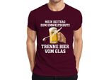 Separare La Birra Dal Vetro Il Mio Contributo Alla Tutela Dell'ambiente Boccale Di Birra Fan Della Birra T-Shirt Da Uomo, Borgogna, S