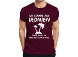 I'm From Ironies Of An Island Sarcastic Humour Palms Maglietta Da Uomo, Borgogna, S