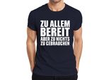 Pronto A Tutto Ma Non A Niente Divertente Ironico Umorismo Da Ufficio Amico T-Shirt Da Uomo, Navy, Xxl