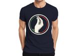 Maglietta Da Uomo "Gesto Della Mano"" Bacio Dello Chef Bandiera Italia Retro Pizza Pasta, Navy, L"