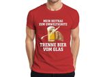 Separare La Birra Dal Vetro Il Mio Contributo Alla Tutela Dell'ambiente Boccale Di Birra Fan Della Birra T-Shirt Da Uomo, Rosso, S