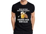 Maglietta Trenne Bier Vom Glas Mein Beitrag Umweltschutz Bierkrug Bierfan Uomo, Nero, 3XL