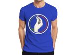 Maglietta Da Uomo "Gesto Della Mano"" Bacio Dello Chef Bandiera Italiana Retro Pizza Pasta, Blu, 3XL"