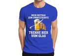 Maglietta Da Uomo Trenne Bier Vom Glas Mein Beitrag Umweltschutz Bierkrug Bierfan, Blu, Xl