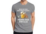 Separare La Birra Dal Vetro Il Mio Contributo Alla Tutela Dell'ambiente Boccale Di Birra Fan Della Birra T-Shirt Da Uomo, Grigio, Xl