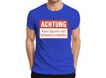 Attenzione Tracce Di Sarcasmo Incluse Divertente Umorismo Sarcastico T-Shirt Da Uomo, Blu, S