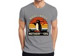 Maglietta Noot Noot Motherf***Ers Retro Penguin Sunset Vintage Uomo, Grigio, Xl