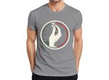Maglietta Da Uomo "Gesto Della Mano Italiana"" Bacio Dello Chef Bandiera Italia Retro Pizza Pasta, Grigio, L"
