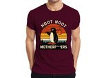 Maglietta Noot Noot Motherf***Ers Retro Penguin Sunset Vintage Uomo, Borgogna, Xl