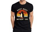 Maglietta Noot Noot Motherf***Ers Retro Penguin Sunset Vintage Uomo, Nero, Xl