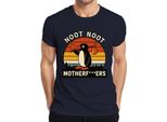 Maglietta Noot Noot Motherf***Ers Retro Penguin Sunset Vintage Uomo, Navy, Xl