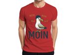 Maglietta Da Uomo Moin Seagull North Germany Coast North Sea Maritime Funny Seagull, Rosso, Xl