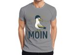 Maglietta Da Uomo Moin Seagull North Germany Coast North Sea Maritime Funny Seagull, Grigio, Xl