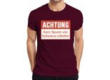 Attenzione Tracce Di Sarcasmo Incluse Divertente Umorismo Sarcastico T-Shirt Da Uomo, Borgogna, S