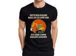 Sorry Too Late Escavatore Visto Macchina Da Costruzione Cantiere Umorismo T-Shirt Da Uomo, Nero, M