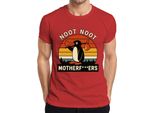 Maglietta Uomo Noot Noot Motherf***Ers Retro Penguin Sunset Vintage, Rosso, 3XL