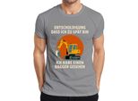 Sorry Too Late Escavatore Visto Macchina Da Costruzione Cantiere Umorismo T-Shirt Da Uomo, Grigio, M
