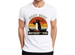 Maglietta Noot Noot Motherf***Ers Retro Penguin Sunset Vintage Uomo, Bianco, 3XL