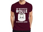 Il Ruolo Più Importante Nella Mia Vita La Carta Igienica Divertente Regalo T-Shirt Da Uomo, Borgogna, Xxl