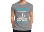 Gendern Ist Wenn Der Sachse Umkippt Segelboot Sachsen Spruch Herren T-Shirt, Grigio, 3XL