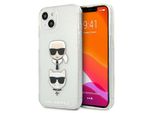Karl Lagerfeld Klhcp13Skctugls Custodia Rigida Iphone 13Mini 5,4 Srebrny/Argento Glitter Karl's & Choupette