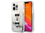 Karl Lagerfeld Klhcp13Lkicgls Custodia Rigida Per Iphone 13Pro / 13 6,1 Srebrny/Argento Liquid Glitter Karl&Choupette Head