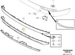 Volvo XC90 Ii Inserto Spoiler Posteriore Nero Lucido R-Design Oe