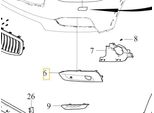 Volvo V90CC Griglia Radiatore Sinistra Paraurti Griglia Radiatore Superiore Calotta Oe