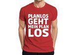 Il Mio Piano Va A Monte Senza Un Piano: Divertente Detto Regalo Per L'ufficio Umorismo T-Shirt Da Uomo, Rosso, S