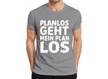 Il Mio Piano Va A Monte Senza Un Piano, Divertente Detto Regalo Per L'ufficio Umorismo T-Shirt Da Uomo, Grigio, Xl