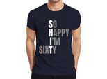 Maglietta Da Uomo 60Th Birthday Sixty So Happy I'm Sixty Funny Gift Idea, Navy, M