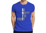 Maglietta Da Uomo Thirty Birthday Saying So Happy Im Thirty Funny Gift, Blu, S