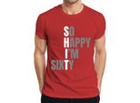 Maglietta Da Uomo 60Th Birthday Sixty So Happy I'm Sixty Funny Gift Idea, Rosso, M