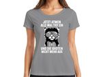 Ora Tutti Fanno Un Respiro Profondo Dicendo Che Il Gatto è Ironico T-Shirt Da Donna, Grigio, Xxl