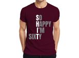 Maglietta Da Uomo 60Th Birthday Sixty So Happy I'm Sixty Funny Gift Idea, Borgogna, M