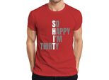 Maglietta Da Uomo Thirty Birthday Saying So Happy Im Thirty Funny Gift, Rosso, L