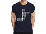 Maglietta Da Uomo Thirty Birthday Saying So Happy Im Thirty Funny Gift Thirty, Navy, S