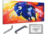 Monica Mirafiori I 100% Dipinto A Mano I Quadro Toro 140X70Cm | Quadro Dipinto A Mano | Quadro Acrilico | Quadro Acrilico Molto Grande I Quadri D'arte Moderna I Quadri D'arte