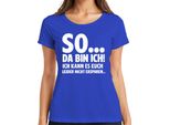 Quindi Eccomi Qui, Non Posso Risparmiarti Il Sarcasmo, Divertente Maglietta Da Donna, Blu, Xxl