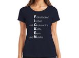 Colazione A Letto Con Croissant Al Caffè E Crema Di Cioccolato - Maglietta Da Donna Con Scritte Divertenti, Navy, S