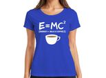 Teoria Della Relatività Formula Del Caffè Nerd Fisica Dire Mattina Caffè Albert Einstein Maglietta Da Donna, Blu, Xxl