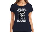 Ora Tutti Fanno Un Respiro Profondo Dicendo Che Il Gatto è Ironico T-Shirt Da Donna, Navy, Xxl