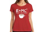 Teoria Della Relatività Formula Del Caffè Nerd Fisica Dire Mattina Caffè Albert Einstein Maglietta Da Donna, Rosso, Xl