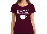 Teoria Della Relatività Formula Del Caffè Nerd Fisica Dire Mattina Caffè Albert Einstein Maglietta Da Donna, Borgogna, Xl
