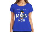 Moin MöWe - Maglietta Da Donna Cool Casual Della Costa Del Mare Del Nord, Blu, S