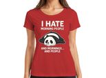 Odio Le Persone Mattutine E Il Panda Mattutino Stanco Regalo Caffè Signore T-Shirt, Rosso, Xl